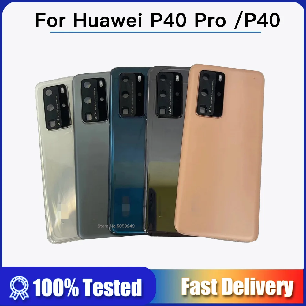 High quality Rear Back Housing Door For Huawei P40 Pro Glass Battery Cover For P40  Back cover Housing Case Replacement Parts