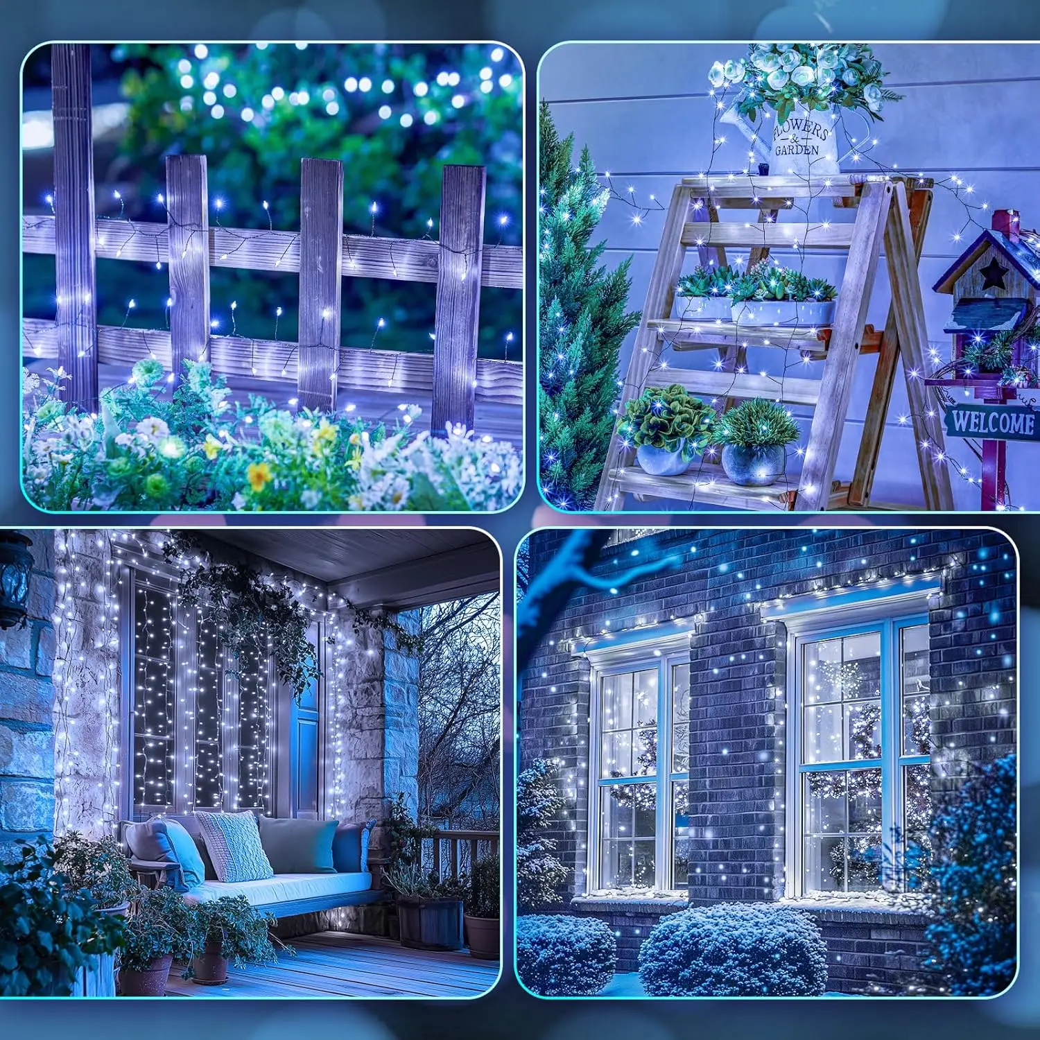 Led سلسلة أضواء في الهواء الطلق الألعاب النارية الجنية ضوء سلسلة الاتحاد الأوروبي/الولايات المتحدة تيار مستمر الطاقة أضواء الأسلاك النحاسية لحفل الزفاف شجرة عيد الميلاد مصباح ديكور #6