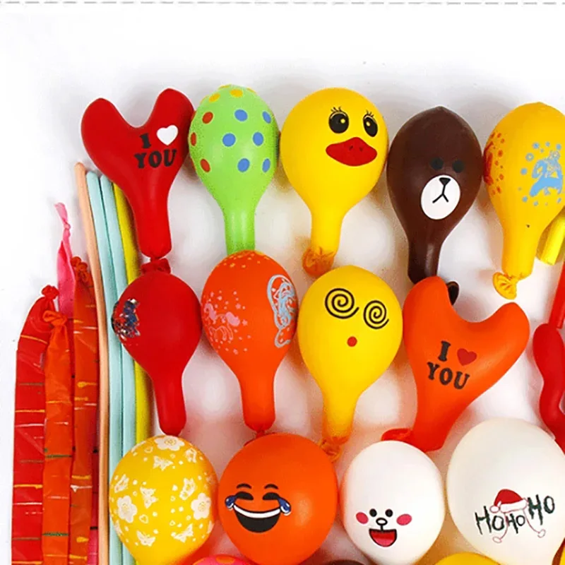 20/50/100Pcs No gas pump provided cartoon Balloons Decoration Helium inflatable Balloons Animal Duck Rabbit Balloon