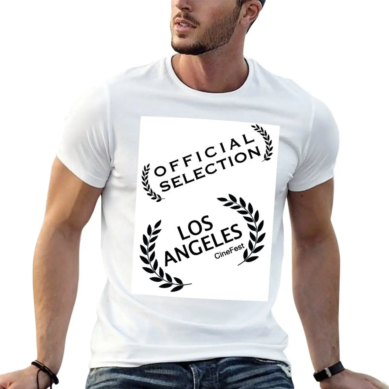 

Official Selection Los Angeles Cinefest T-Shirt t shirts for man graphic funny man t shirt cotton high quality T-Shirt