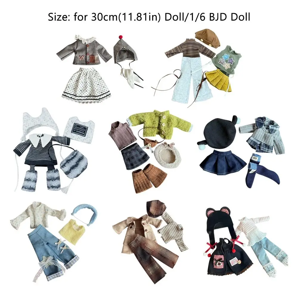 30 cm Größe BJD Puppenkleid Prinzessin Lolita Stil 1/6 Modepuppen-Outfit Dienstmädchen-Outfit Veränderbare Kleidung Puppe Freizeitset