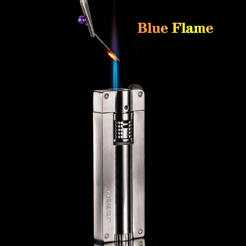 2023 New JOBON Creative Metal Outdoor Windproof Butane Gas Lighter Straight Blue Flame Turbo Torch Jet Cigar Lighter Men\'s Gift