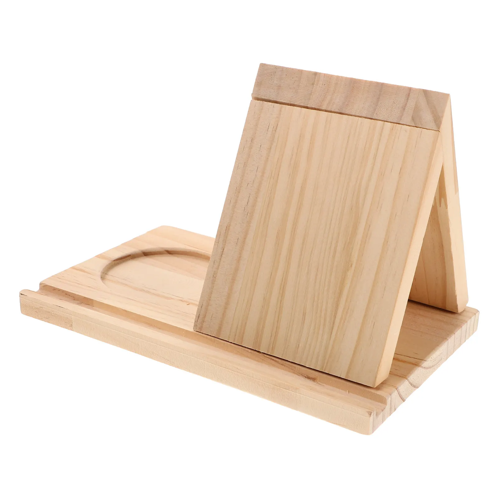 Triangle Wooden Book Stand Handsfree Reading Holder for Cookbooks Textbooks Sheet Music Documents Desktop Study Space Saving