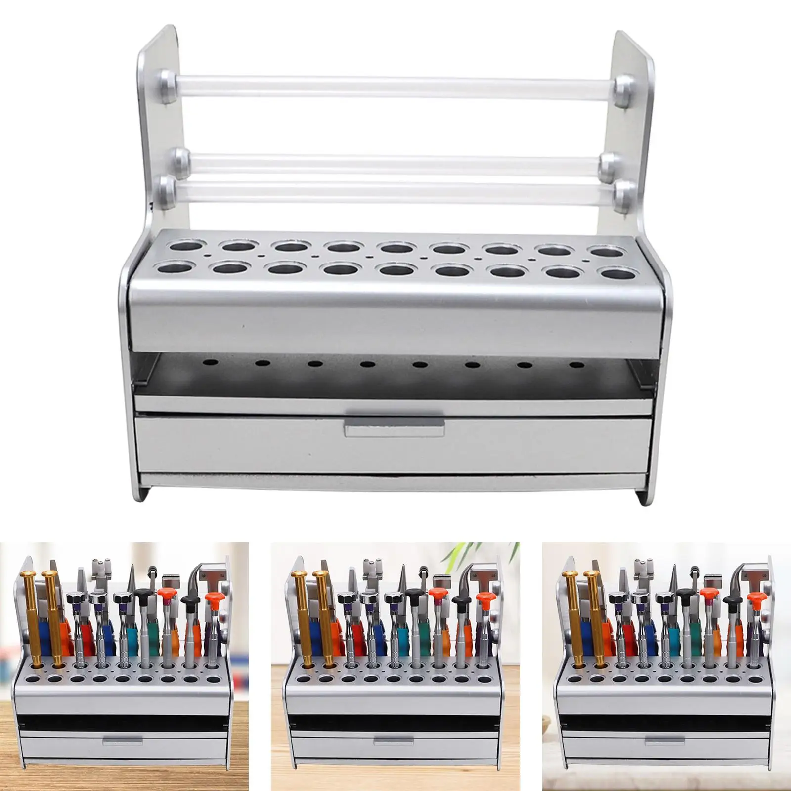 Tool Storage Rack Repair Tools Holder Compact Screwdriver Storage Display Rack for Garage Workshop Workbench Office Garden