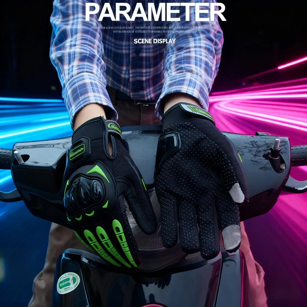 

Мужские и женские мотоциклетные перчатки весна/лето, противоскользящие, теплые, всесезонные ветрозащитные перчатки для верховой езды, бездорожья и гонок