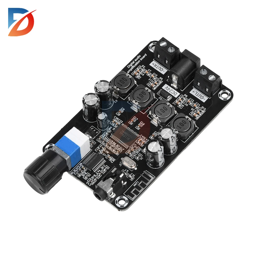DC12V-24V Class D amplifier module 50W*2 HiFi stereo Bluetooth 5.0 audio amplifier with adjustable volume protection amplifier