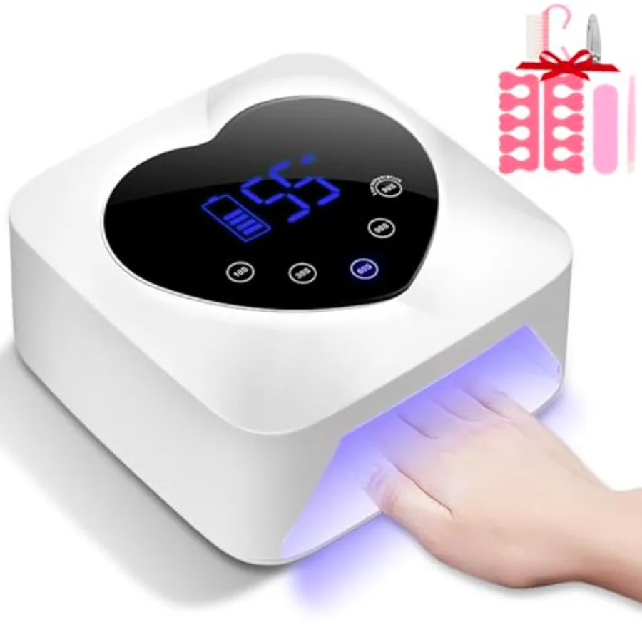 

UV LED Nail Lamp Cordless 72W Portable Nail Dryer Light Rechargeable UV Light for Gel Nails Polish/AcrylicFast Curing Gel Polis