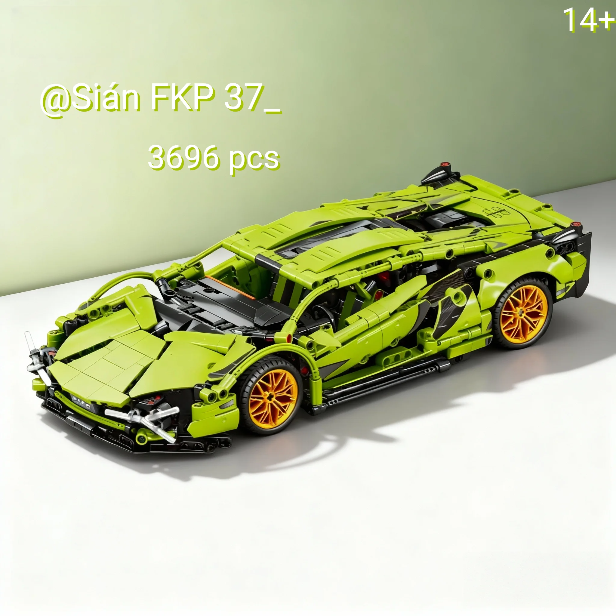 MOC 42115 3696 db-os műszaki Sian FKP 37 szuper autó összeszerelhető modell téglák gyerekeknek, felnőtteknek, karácsonyi születésnapi ajándékok