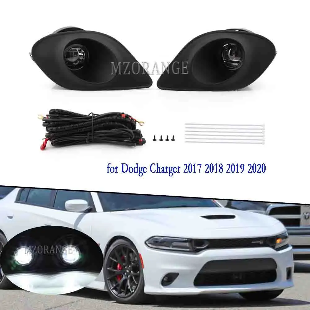 Fog Lights for Dodge Charger 2017 2018 2019 2020 Led Fog Light Kit fog lamp cover grill Headlight wire harness switch 1 set