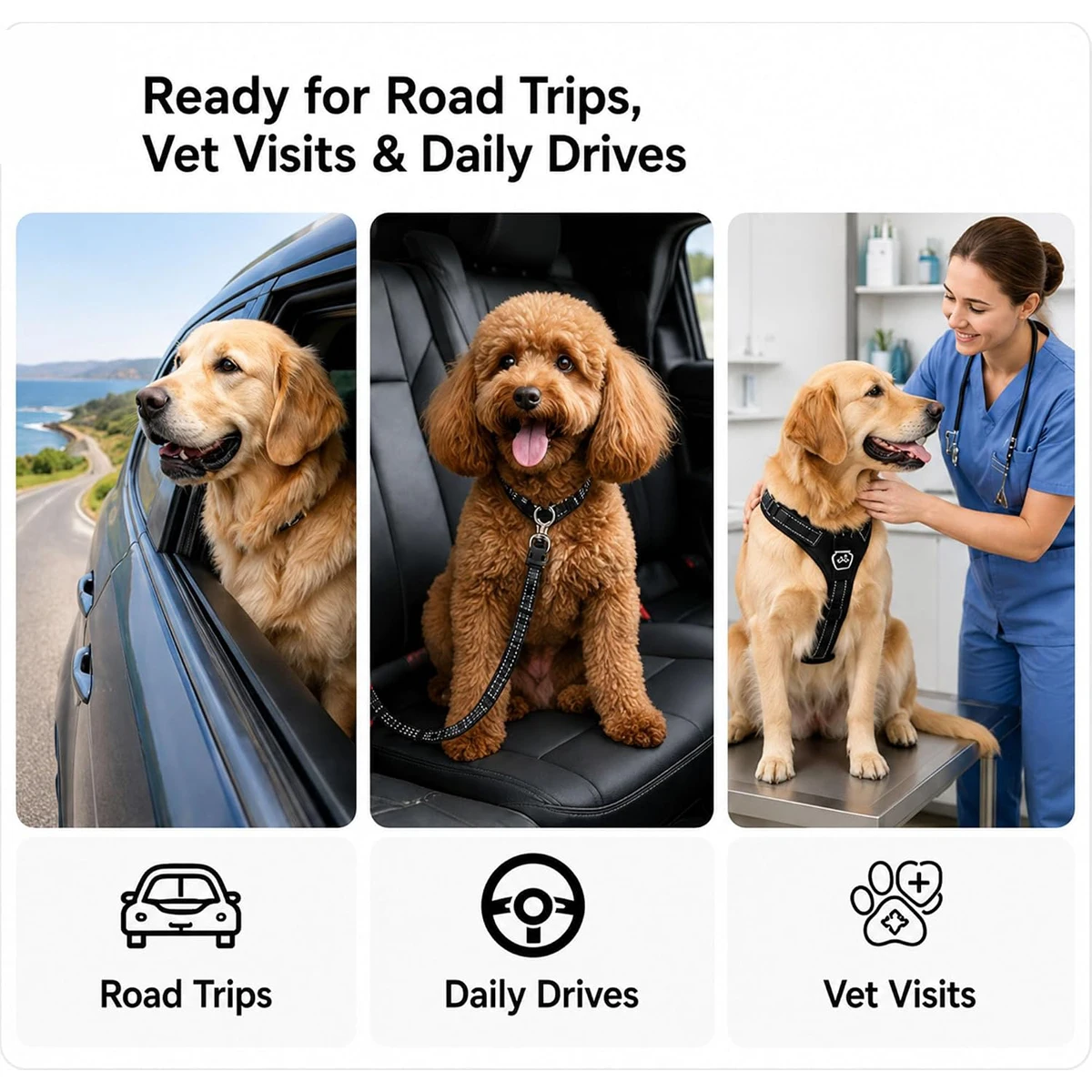 Adjustable Reflective Dog Car Safety Belt description 5