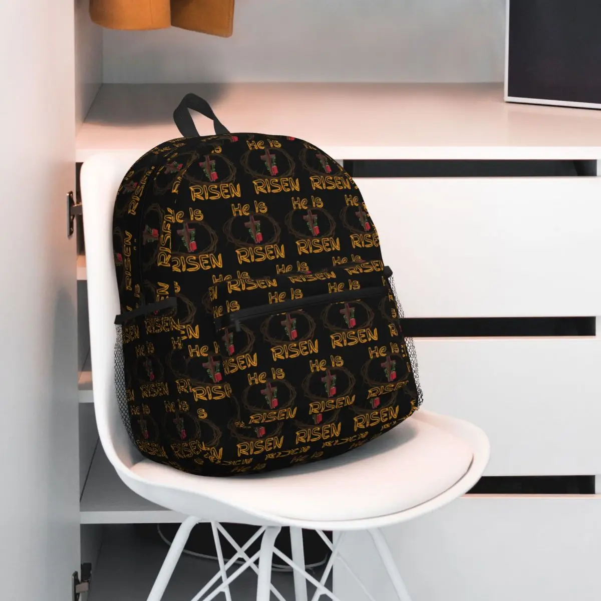 

Easter Day He Is Risen Cross Jesus Religious Christians Backpack Student BookBag Children School Bag Shoulder Bags for Men Women