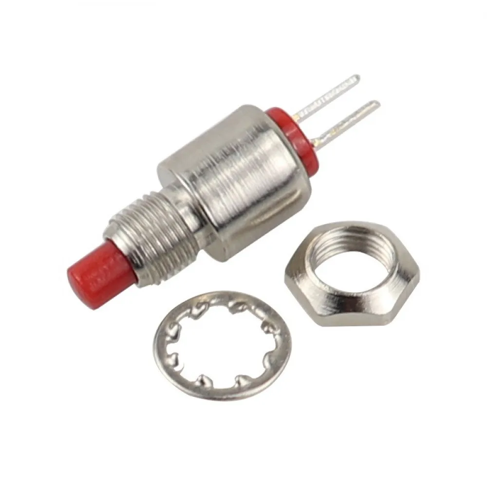 5PCS DS-402 Small Circular Button Switch 2 Pin Normally Open Jog Reset Button 5MM Installation Hole Lock-free Button Switch