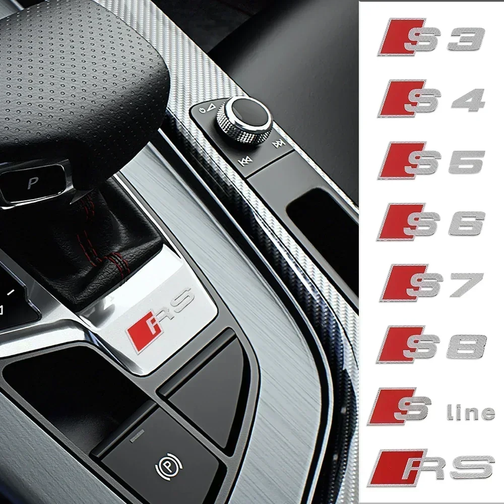 Car Interior Stickers Auto Dashboard Buttons Decorative Accessories For Audi SLINE RS S3 S4 S5 S6 S7 S8 A2 A3 A4 A5 A6 A7 A8 Q3
