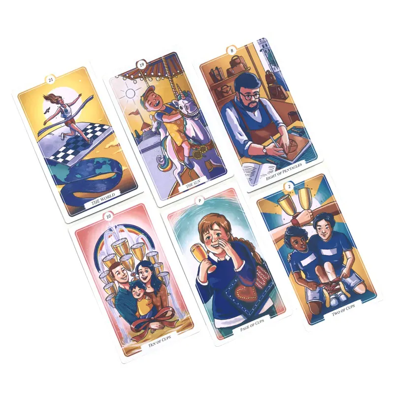 Hot sales 12-7 CM Deck: Wake Me Up Tarot Oracle Card Fate Divination Prophecy Card Family Party Game Toy Tarot Brochure Guide
