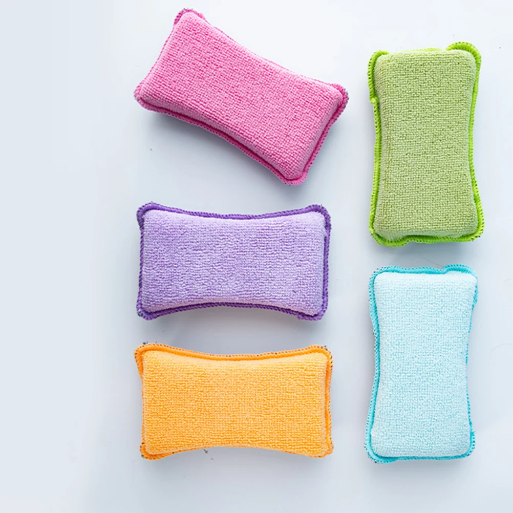 

5 Pcs Dishwashing Sponge Pads Double Side Scrubbers Kitchen Cleaning Sponges Multi Purpose Home Restaurant Premium Material