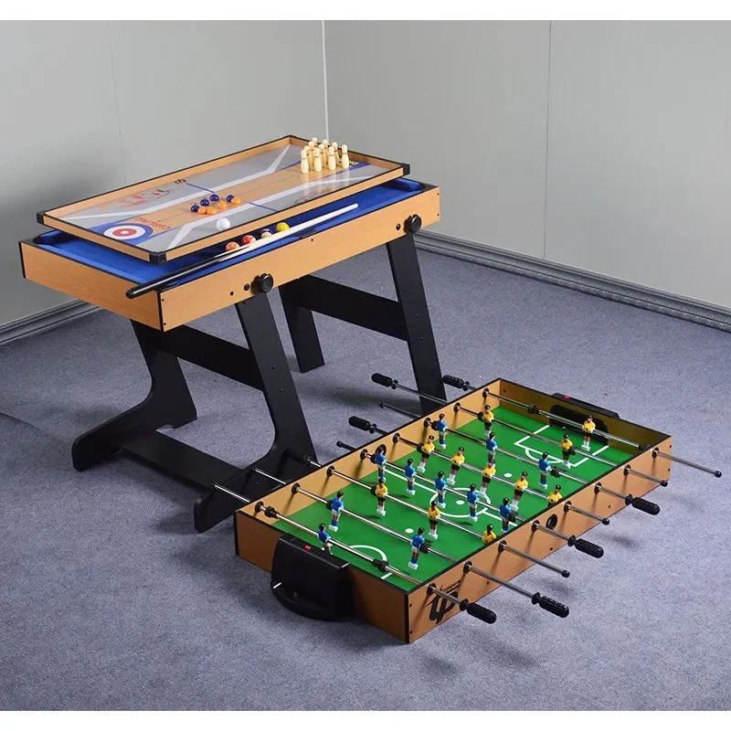 5 in 1 folding multi-function game table, children's home standing football billiards