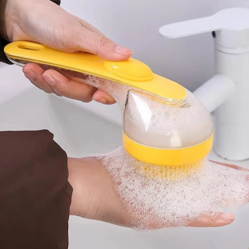 Long Handle Shampoo Brush Bath Brush Scalp Massage Press To Dispense Comb Body Exfoliation Comb Hairdressing Styling Tools