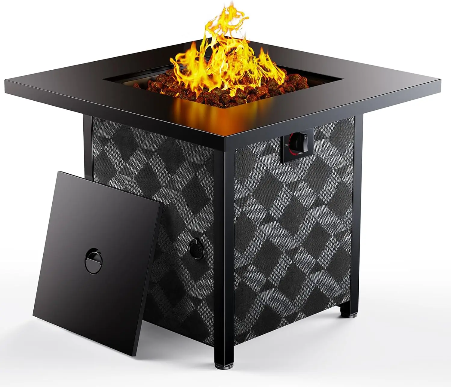 

Ciays Propane Fire Pits 32″ Outdoor Gas Fire Pit, 50,000 Btu Square Fire Pit Table With Lava Rocks, 2-In-1 Fire Table With