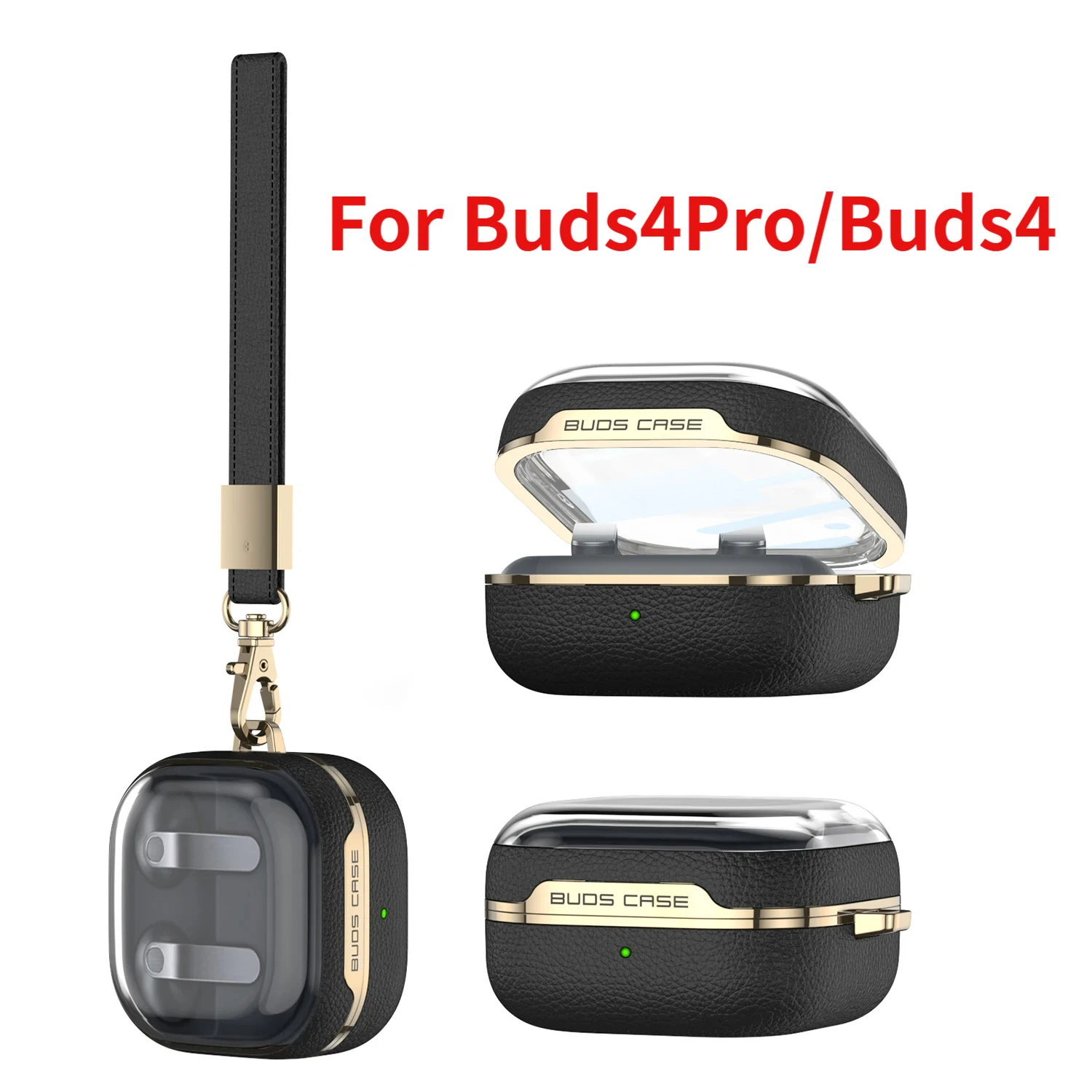 Business High-End Leather for Buds4Pro Headphone Set, for Samsung Galaxy Buds4 Wireless Bluetooth Headset Protective Case with L