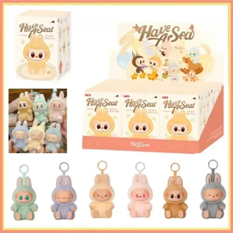 

Hot Sales Anime Characters Macaron Labubu with Seat Series Vinyl Pendant Plush Doll Cute Monster Replica Keychain Birthday Gift