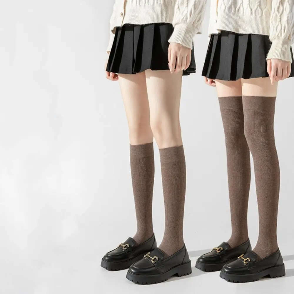 Cotton Harajuku Stockings Over The Knee Mid-calf Soft Casual Stockings Solid Color Thick College Style Stockings Girls