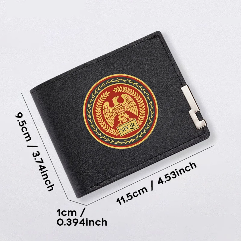 Portfel męski SPQR EAGLE EMBLEM, slim, skóra PU, biznesowy, modny, lekki, wytrzymały, do codziennego użytku, nowoczesny design.