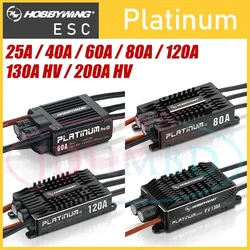 Oryginalny Hobbywing platynowy HV Pro 25A 40A 60A 80A 120A 130A 130A 150A 200A OPTO V4 V5 bezszczotkowy ESC do zdalnie sterowanego samolotu śmigłowca