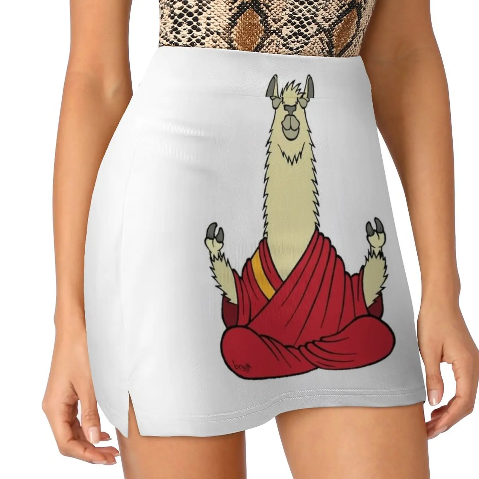 Dali Llama Women's skirt Y2K Summer Clothes 2022 Kpop Style Trouser Skirt With Pocket Dali Lama Dali Llama Llama Alpaca Buddha