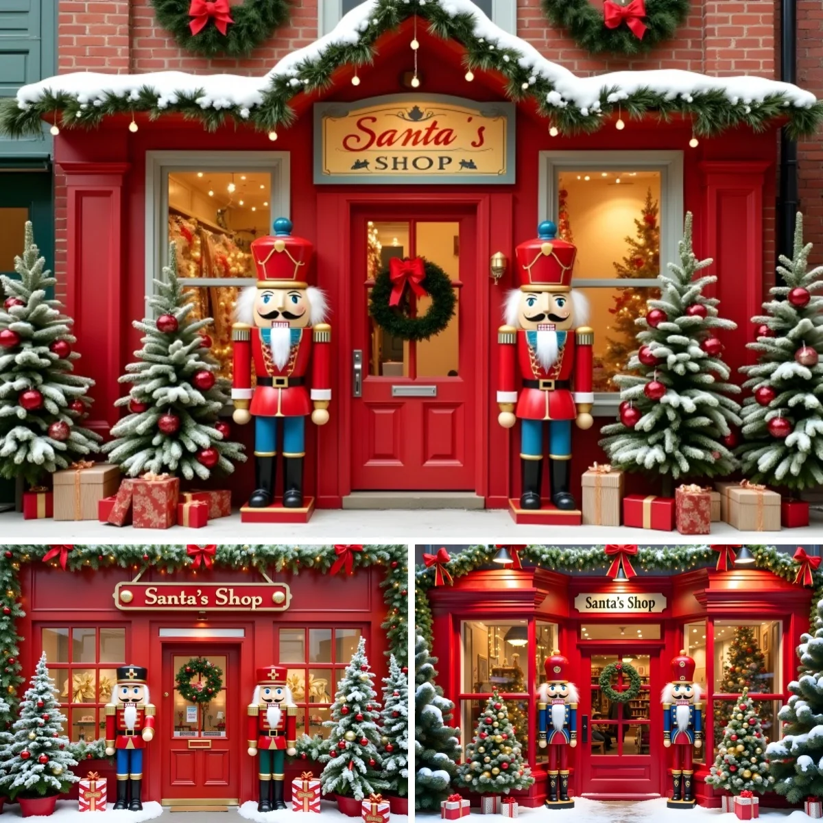 Christmas Candy Store Photography Backdrop Nutcracker Shop Xmas Tree Gifts Background Kids Birthday Party Decoration Photo Prop