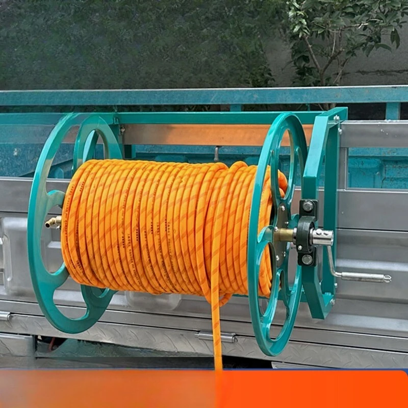 

Agricultural spraying machine, pipe reel, hand crank, thickened pipe winding frame, medicine pipe retracting rac