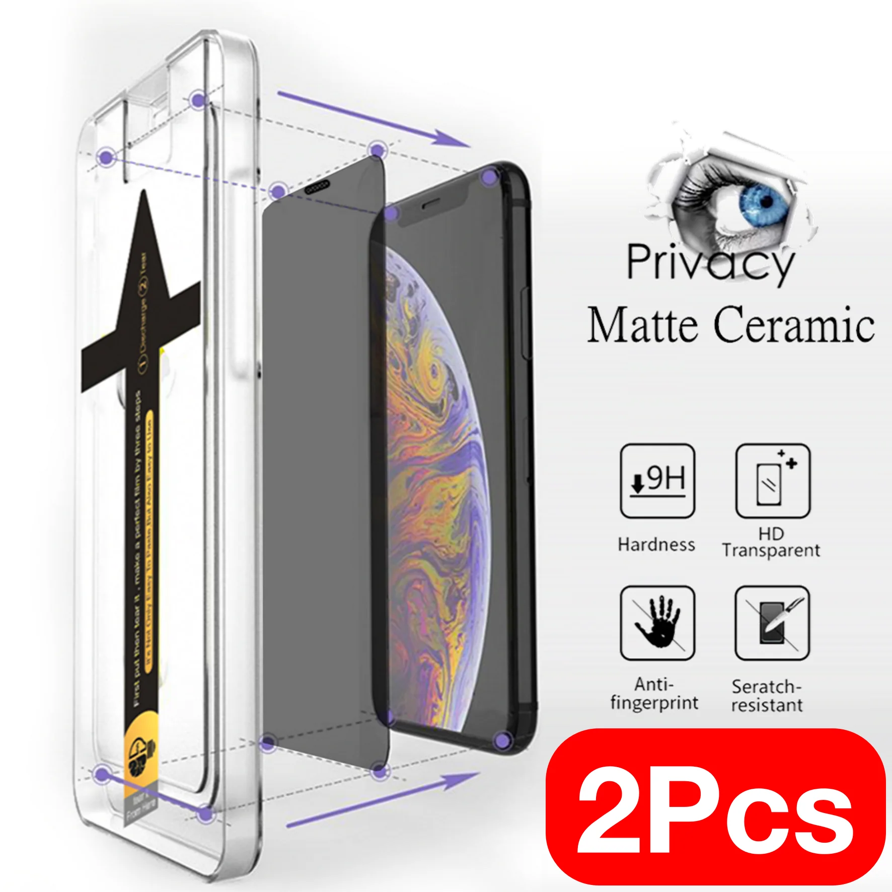 [2PCS] iPhone 14 13 12 11 X XS XR Pro Max  Screen Protector Tempered Glass Accessories Original Protective Protections Gadgets