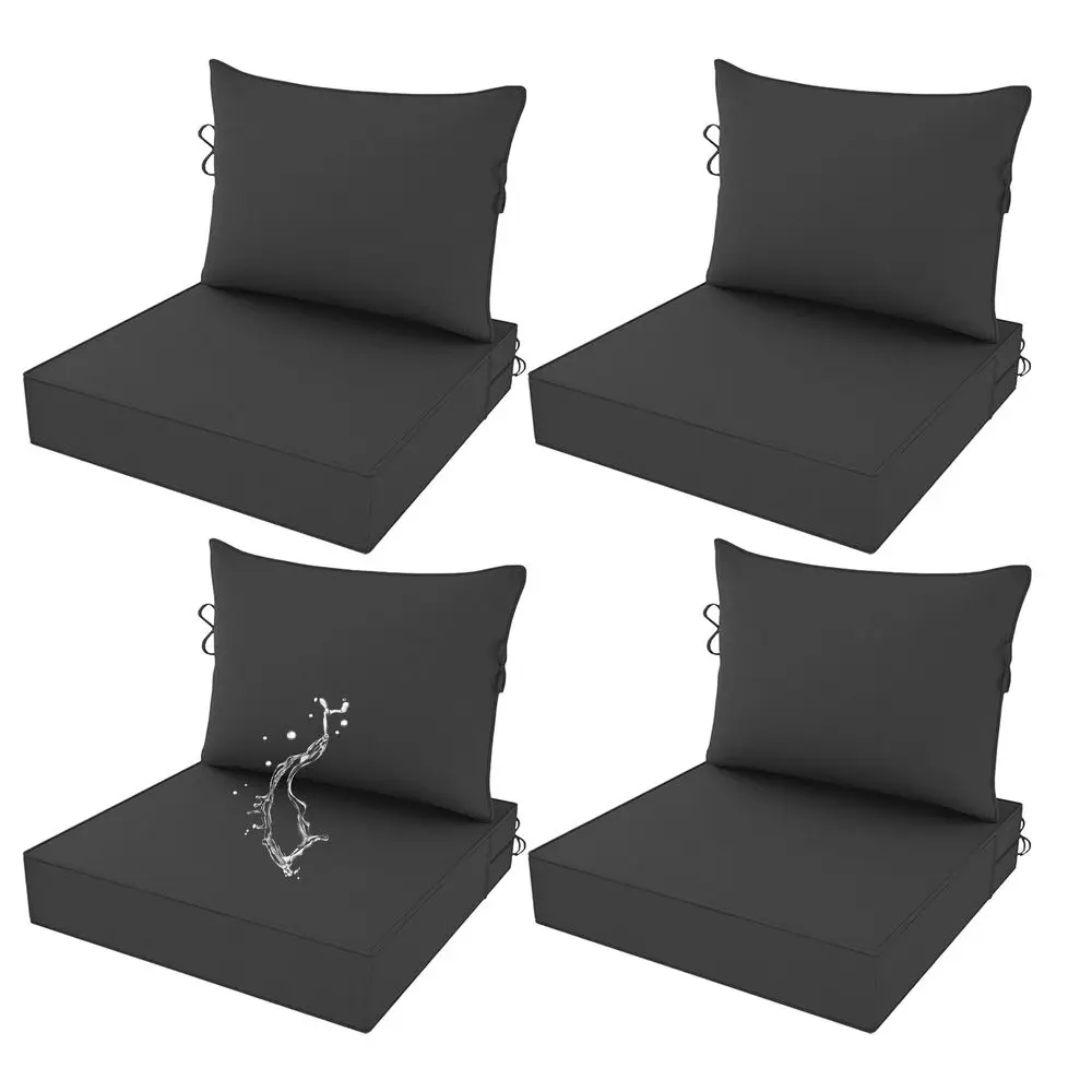 

Deep Seat Cushions 28.5 x 28.5 x 4 Inch Set of 4 Patio Furniture Replacement Cushions Waterproof,Outdoor Chair Cushion for Wick