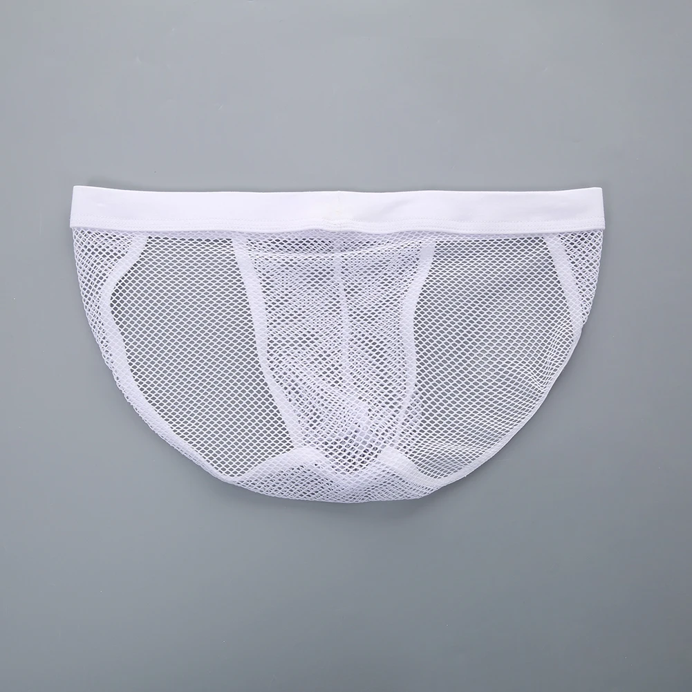 Men Mesh Side High Fork Briefs Sexy Hip Cover Very Hot Lingerie Fishnet U Pouch Underwear For Man Unisex Panties Men's Clothing