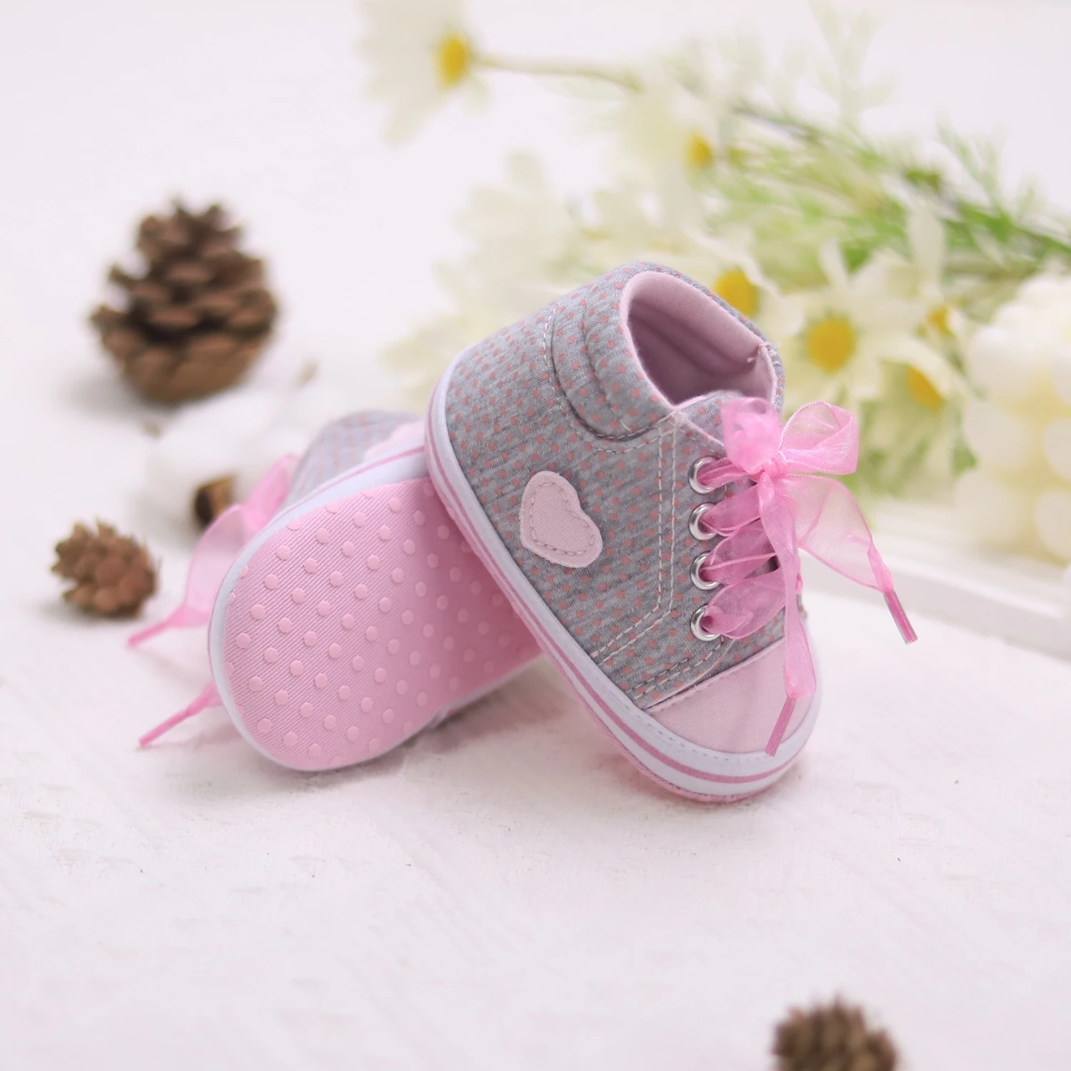 Cute Bowknot Comfortable Sneakers For Baby Girls, Lightweight Non Slip Shoes For Indoor Outdoor Walking, Spring And Autumn