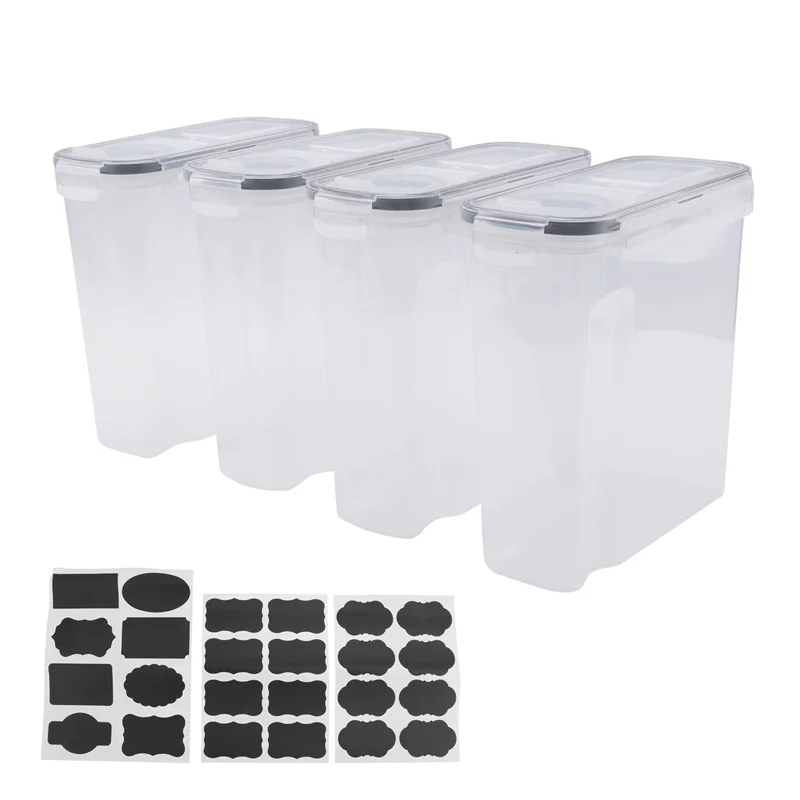 PORK-4-teiliges Müsli-Aufbewahrungsbehälter-Set, luftdichte PP-Vorratsbehälter für Müsli, Snacks und Zucker