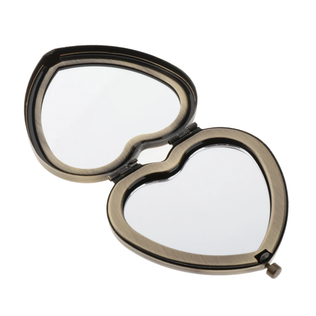 사랑스러운 귀여운 금속 프레임 여행 컴팩트 거울 메이크업 화장품 블랭크 거울