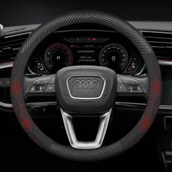 For Audi Q3 Q5 Q7 A3 A4 A5 A6 A7 RS3 RS4 RS5 TT Carbon fiber Suede Microfiber Leather Car Steering Wheel Cover Auto Accessories