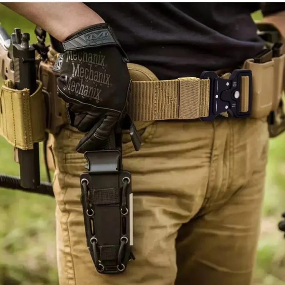 Men/Women Tactical Sports Belt Quick Release Symmetrical Buckle Polyester Fiber Suitable for Outdoor Training Militar