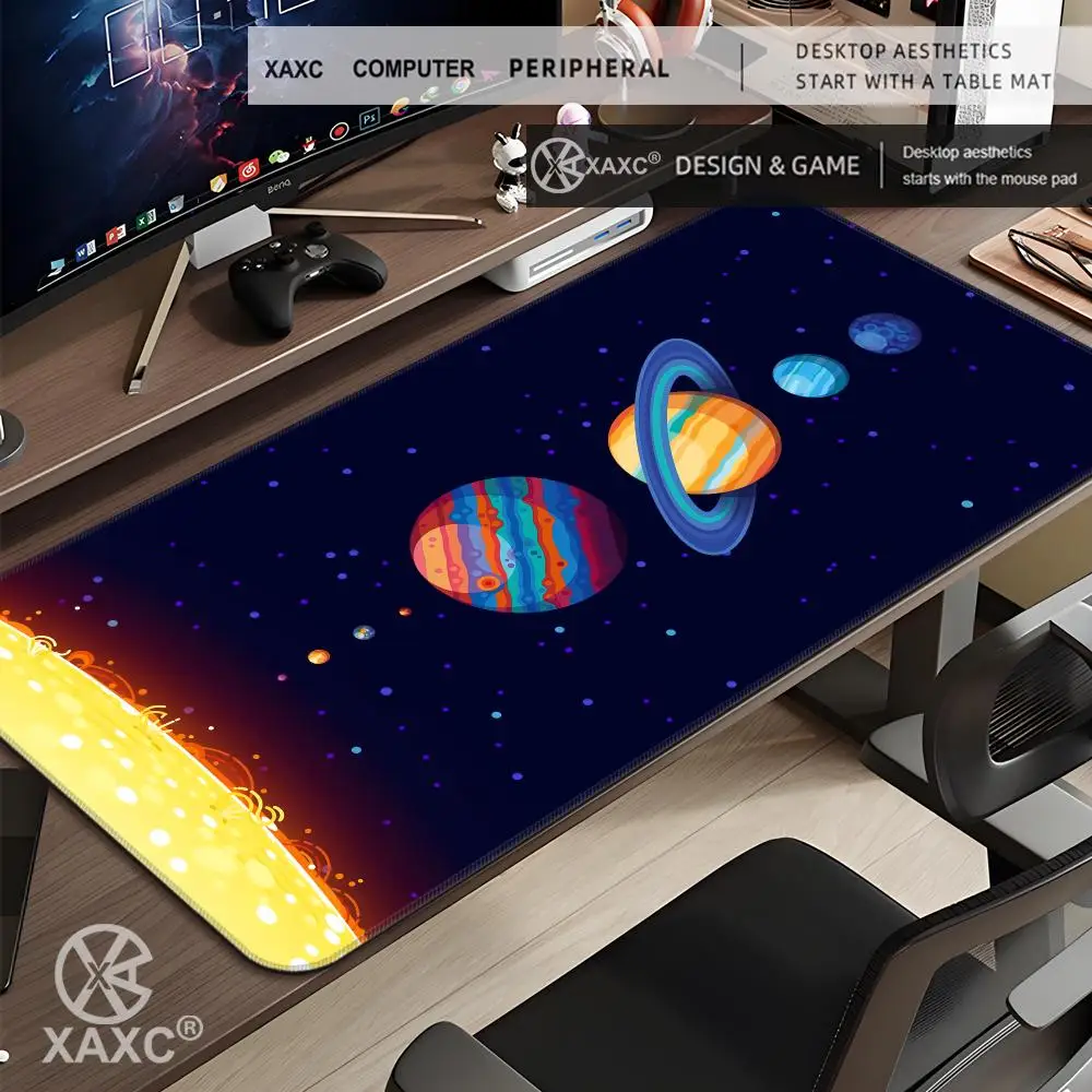 Universe Space Solar System Planet Mouse Pads Large Keyboard Mouse Desk Pad XXL Non-Slip Rubber Gaming Laptop Mouse Carpet XAXC