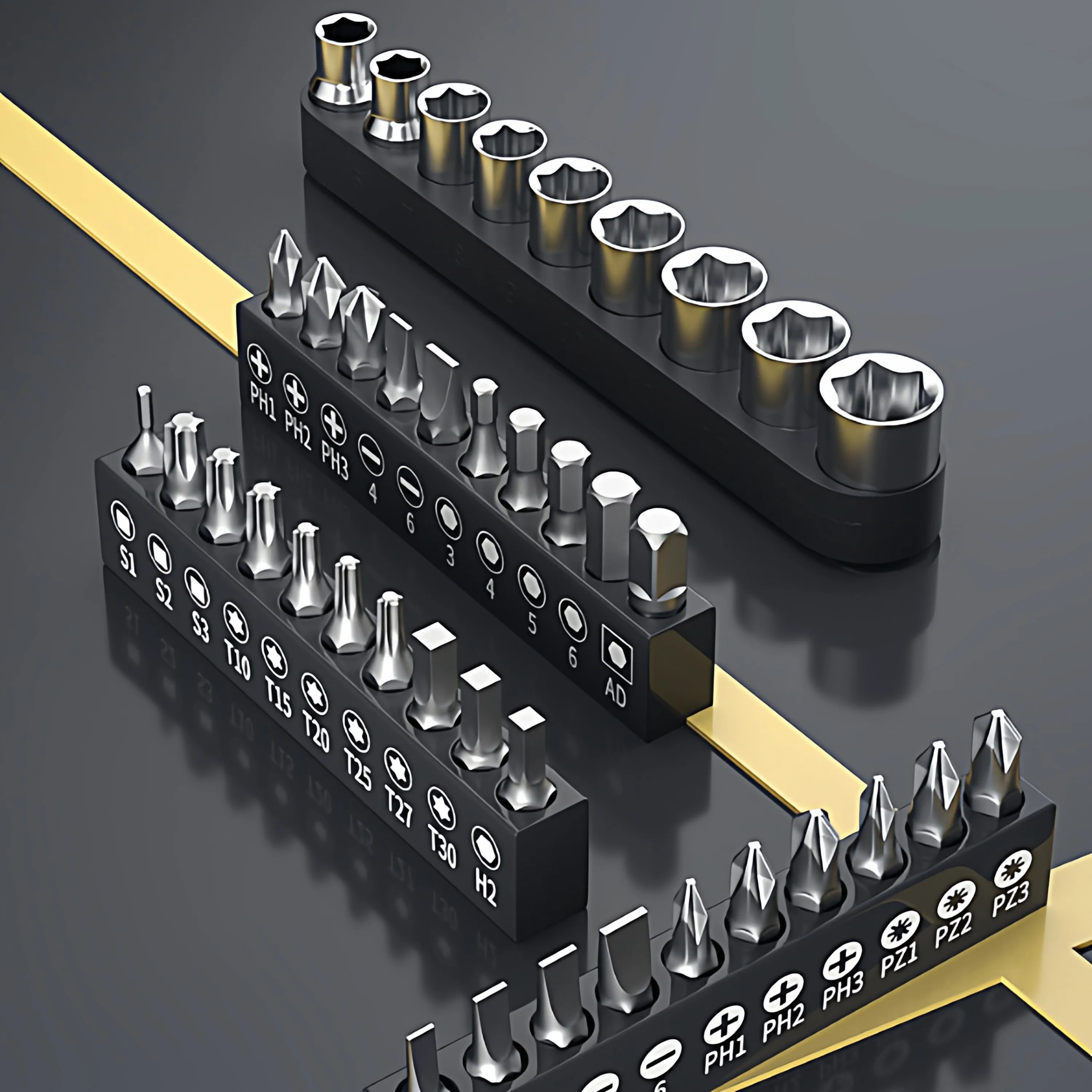Multi-Purpose Screwdriver Bit Set, Phillips Slotted Torx Hex Screwdriver Bits and Socket Set for Home Repair, Bicycle Maintenanc