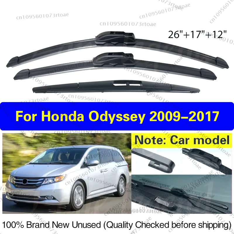 

For HONDA Odyssey 2009-2017 Car Front Rear Wiper Blades Soft Rubber Windscreen Wipers Auto Windshield 26"17"12" Car Accessories