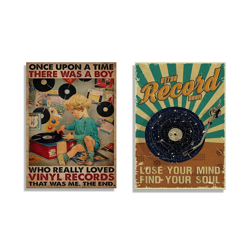 Once upon a time there was a boy who really liked vinyl posters, Lose Your Mind Find Your Soul retro music poster, vinyl art