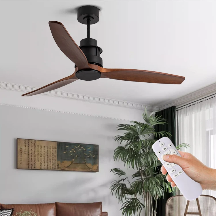 

Low Noise 60 Inch 6 Wind Speed 3 Wooden Blades BLDC Ceiling Fan With Remote Control