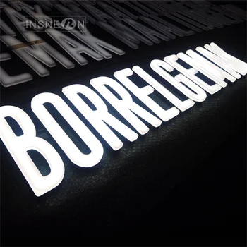 Frontbeleuchtetes Schriftzugschild, randloser Charakter, Acryl-Buchstabe, für drinnen und draußen, Corporation Business Store, LED-Schilder