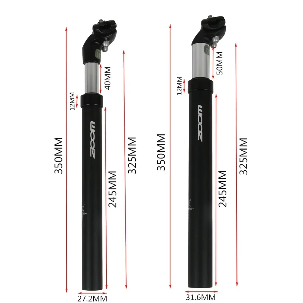 ZOOM Bike Seat Post 27.2 Seatpost Suspension Dropper Post 31.6/28.6/30.4/30.8/33.9mm MTB Suspension Shock Absorber Accessories