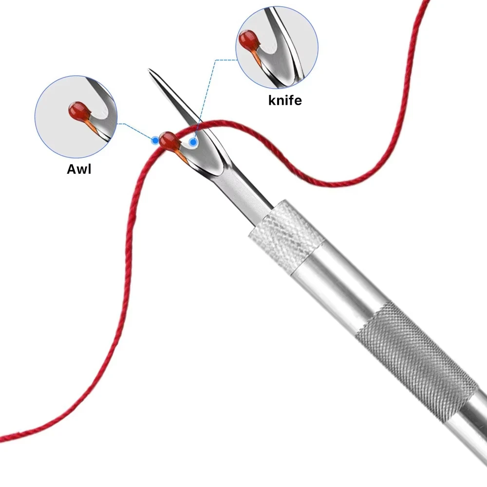 Sewing Seam Cutter Metal Seam Ripper with 5Pcs Replacement Blade Handle Stitch Unpicker for Sewing Needlework DIY Craft