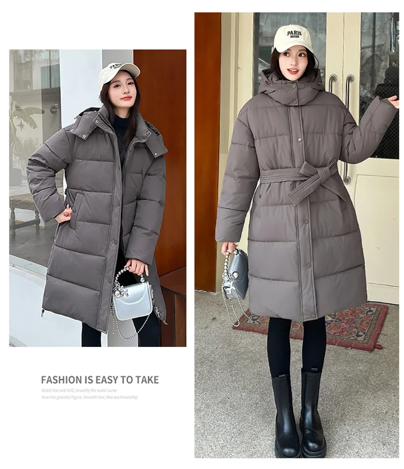 Korean Fashion 2026 Winter New Solid Color Long Sleeve Hooded Cotton Jacket Women's Fashion Versatile Simple Warm Casual Jacket