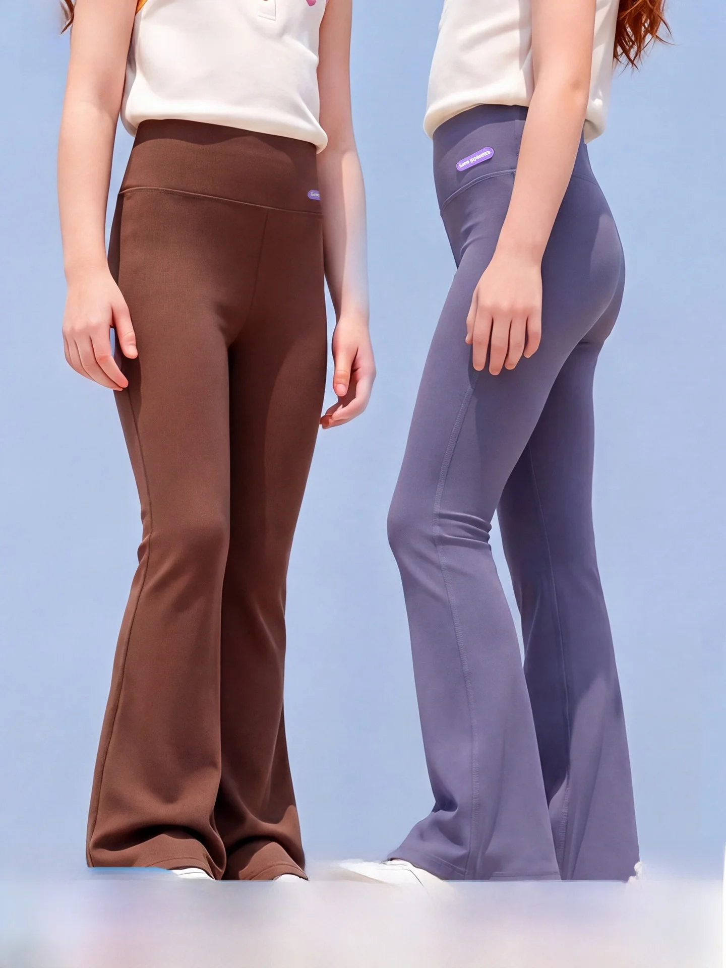 pantalon-de-yoga-pour-filles-taille-mi-haute-coupe-slim-evasee-en-fibre-de-polyester-decontracte-pour-enfants