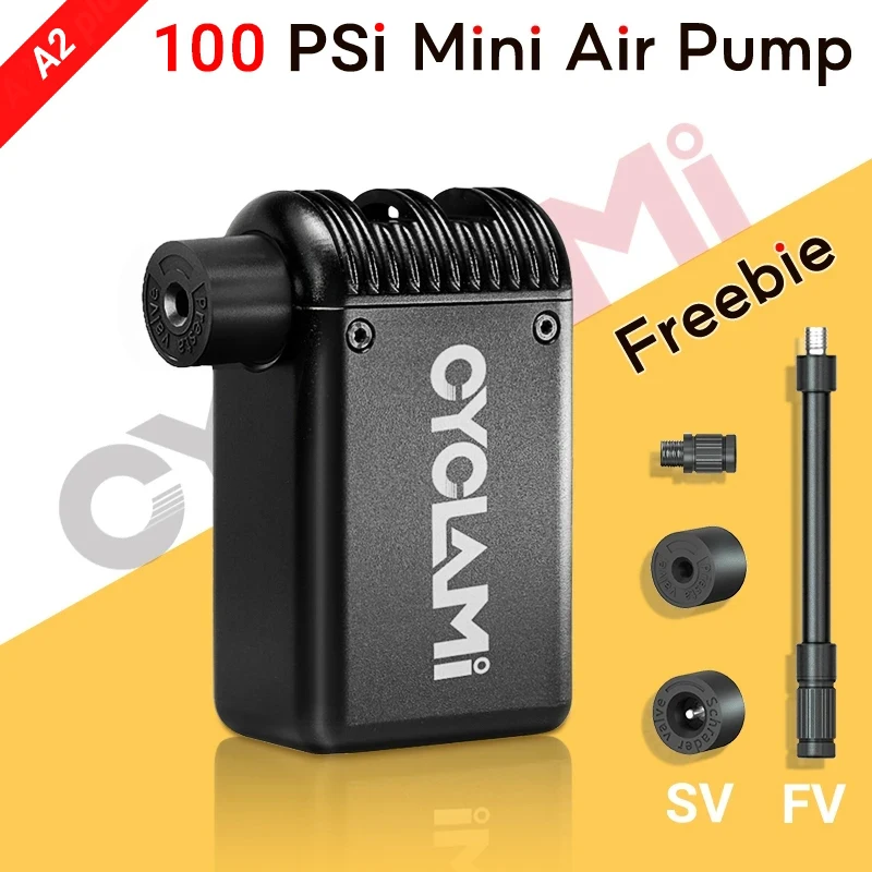 CYCLAMI Mini Plus Portable Pump for Bicycle Cordless Air Inflator Presta Schrader Valve Outdoor MTB Bike Accessories