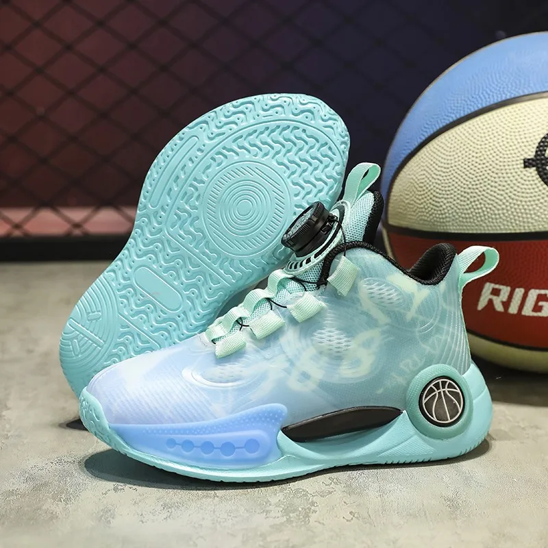 

Kids Basketball Shoes Non-slip Breathable Basketball Training Sneakers Boys Girls Athletic Shoes Luminous Children Running Shoes